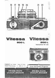 Zeiss Ikon Vitessa 500 manual. Camera Instructions.